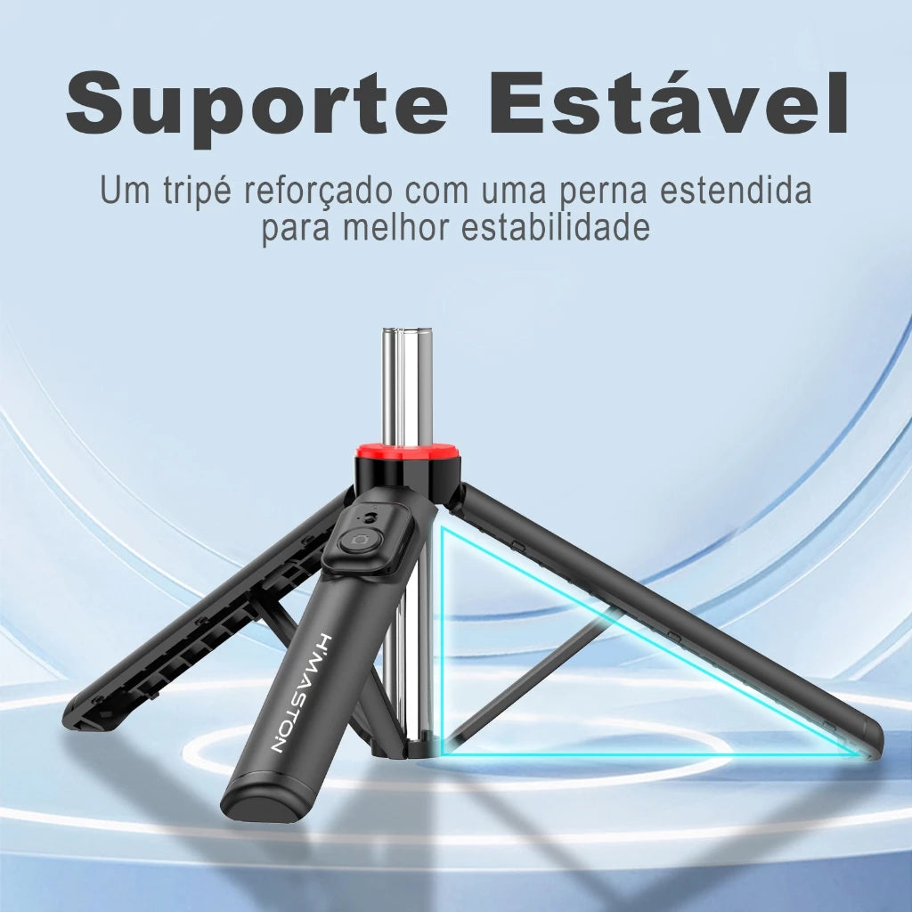 H'Maston ZP15 Bastão de Selfie Bluetooth 1.35M com Tripé e LED