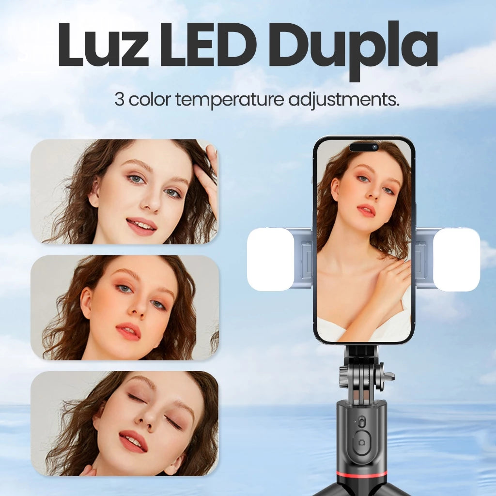 H'maston ZP13 Tripé Retrátil com Controle Bluetooth e LED