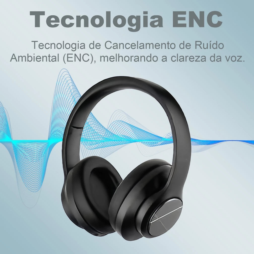 H'Maston SN32 Fone Headset Bluetooth 5.4 com Microfone e Redução de Ruído