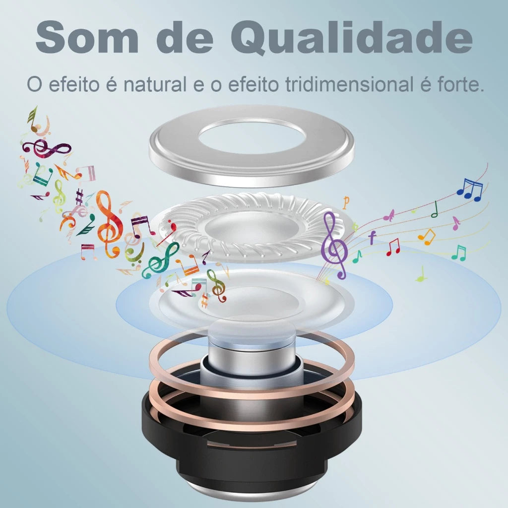 H'Maston SN32 Fone Headset Bluetooth 5.4 com Microfone e Redução de Ruído