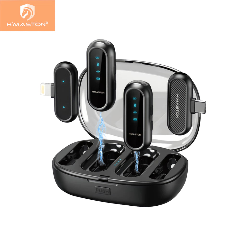 HMaston MK20: Microfone Lapela para Tipo-C e Lightning - Eleadermall