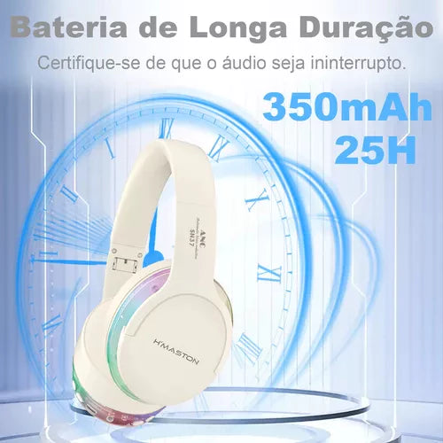 H'maston SN37 Fone Sem Fio Bluetooth Gamer com Luz LED