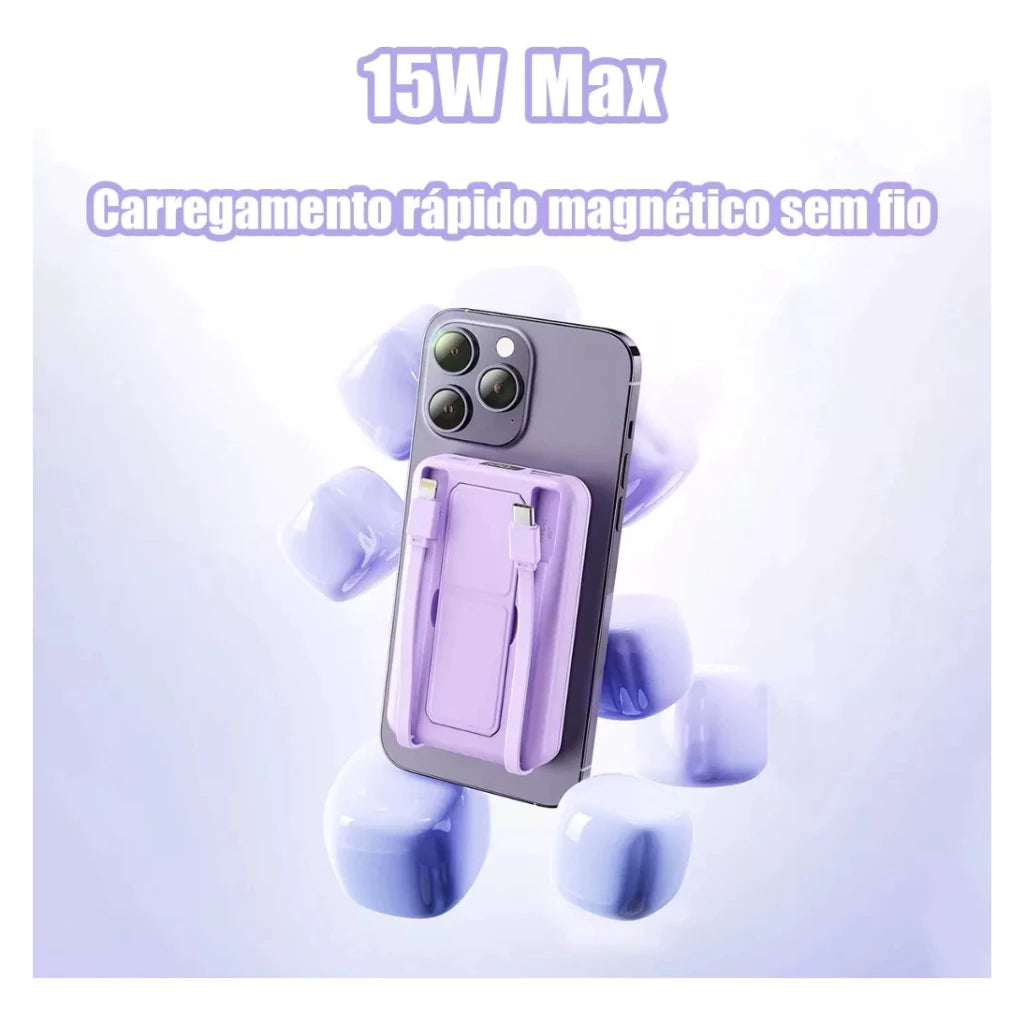 H'Maston YD58 Power Bank 10000mAh c/ Indução e Suporte 22.5W