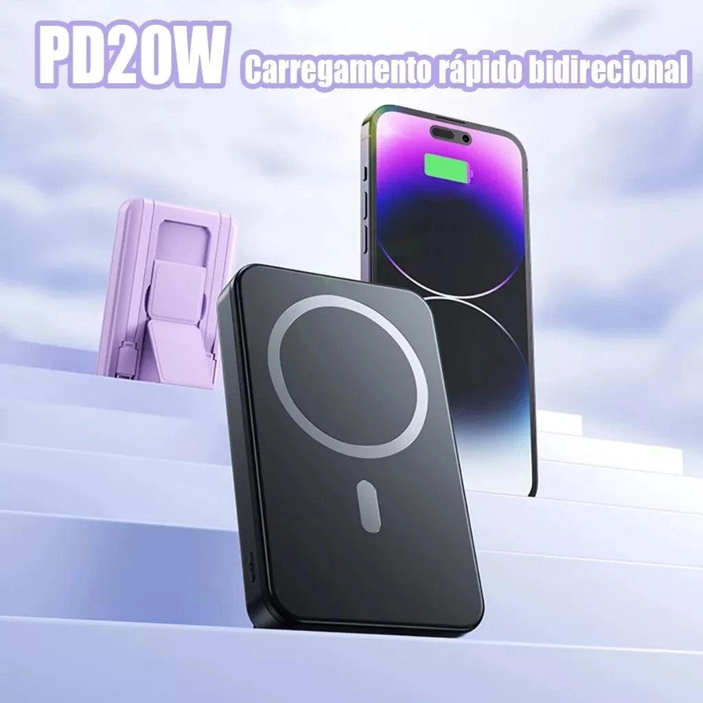 H'Maston YD58 Power Bank 10000mAh c/ Indução e Suporte 22.5W