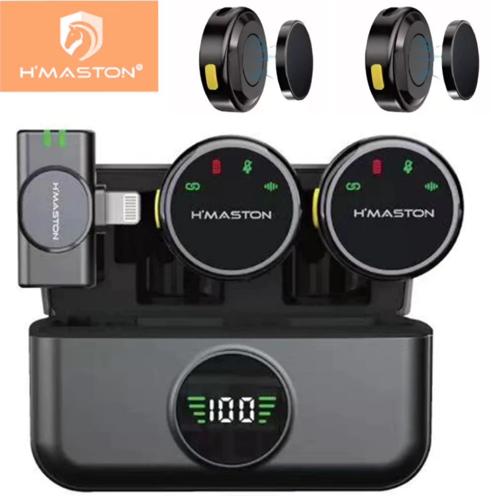 H'Maston MK18 / MK19 Microfone Lapela Sem Fio Anti Ruído Tipo-C