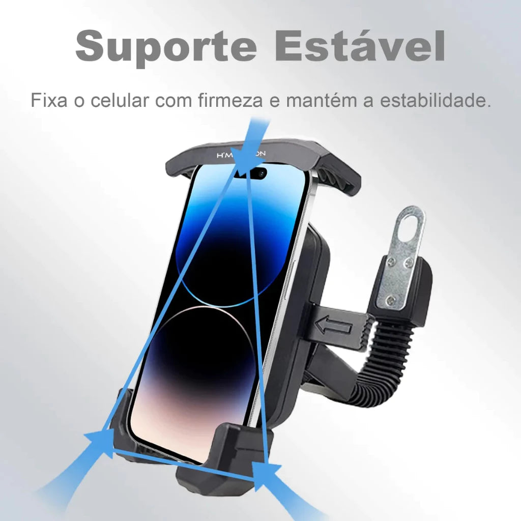 H'Maston CJ91 Suporte de Celular para Moto - Antivibração e Seguro