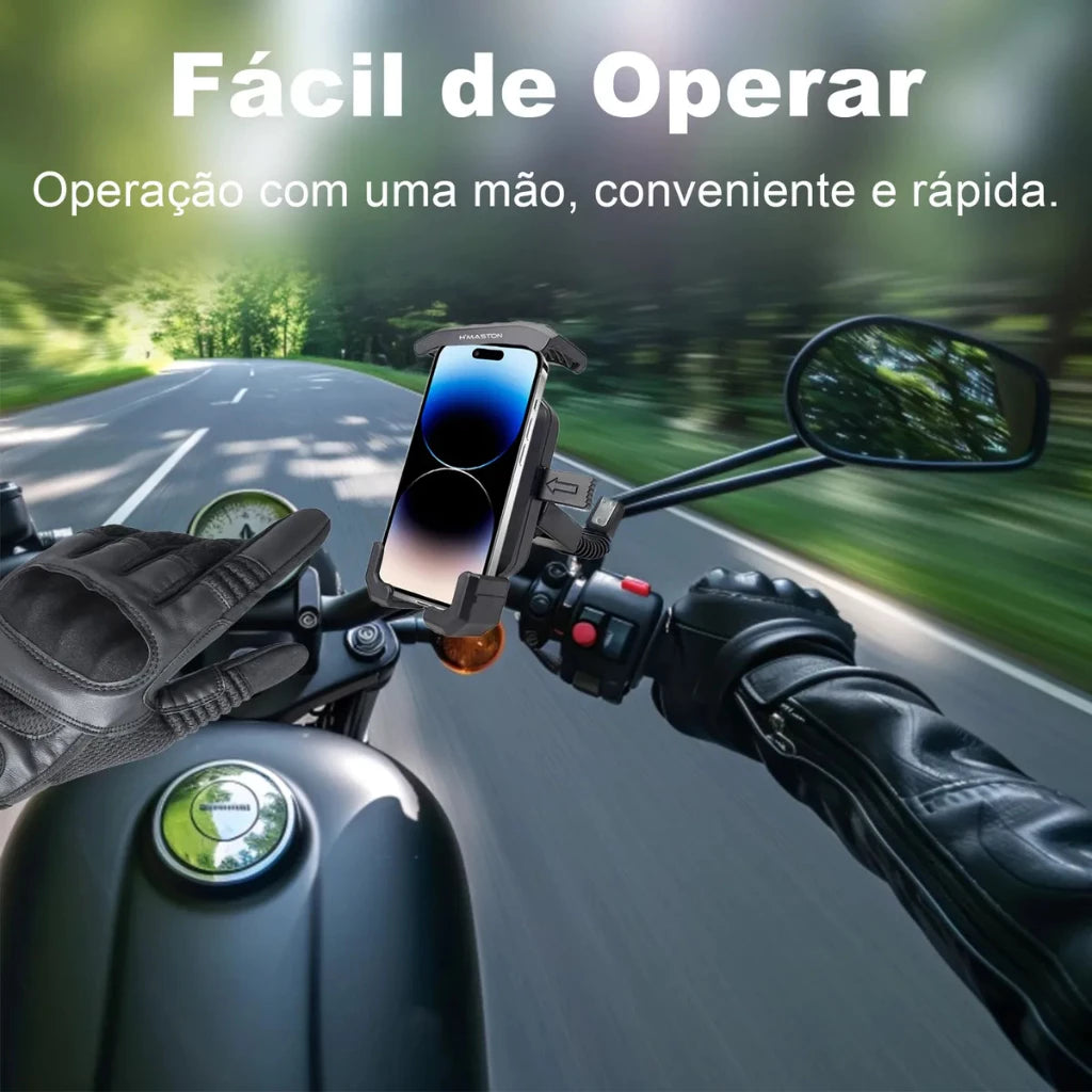 H'Maston CJ91 Suporte de Celular para Moto - Antivibração e Seguro