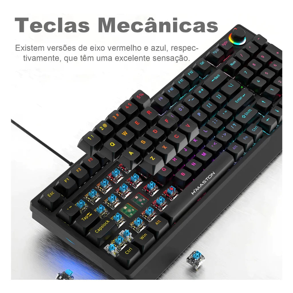 H'maston TK03 Teclado Mecânico Gamer RGB - Desempenho e Estilo