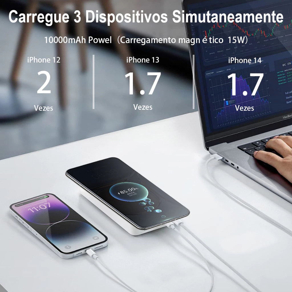 H'Maston YD44 Power Bank Magsafe 10.000mAh Portátil e Elegante