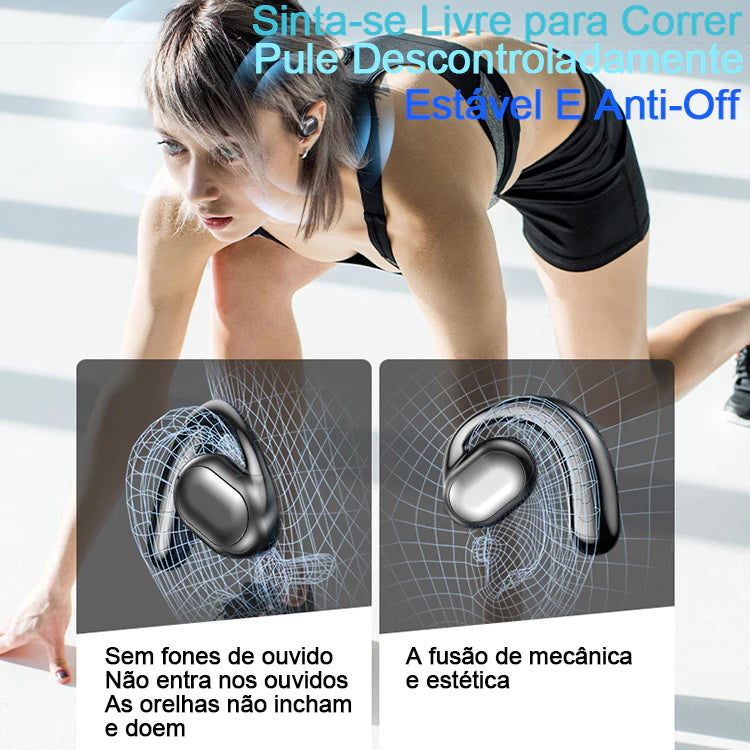 H'Maston RS24 Fone de Ouvido Sem Fio TWS Bluetooth 5.3 com Gancho