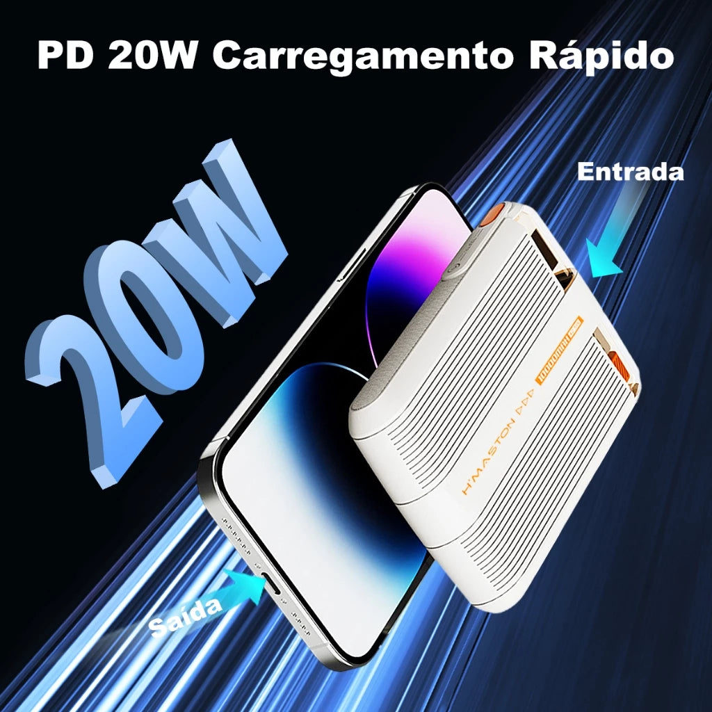 H'Maston YD60 Power Bank 10000mAh Carregamento Indutivo 15W