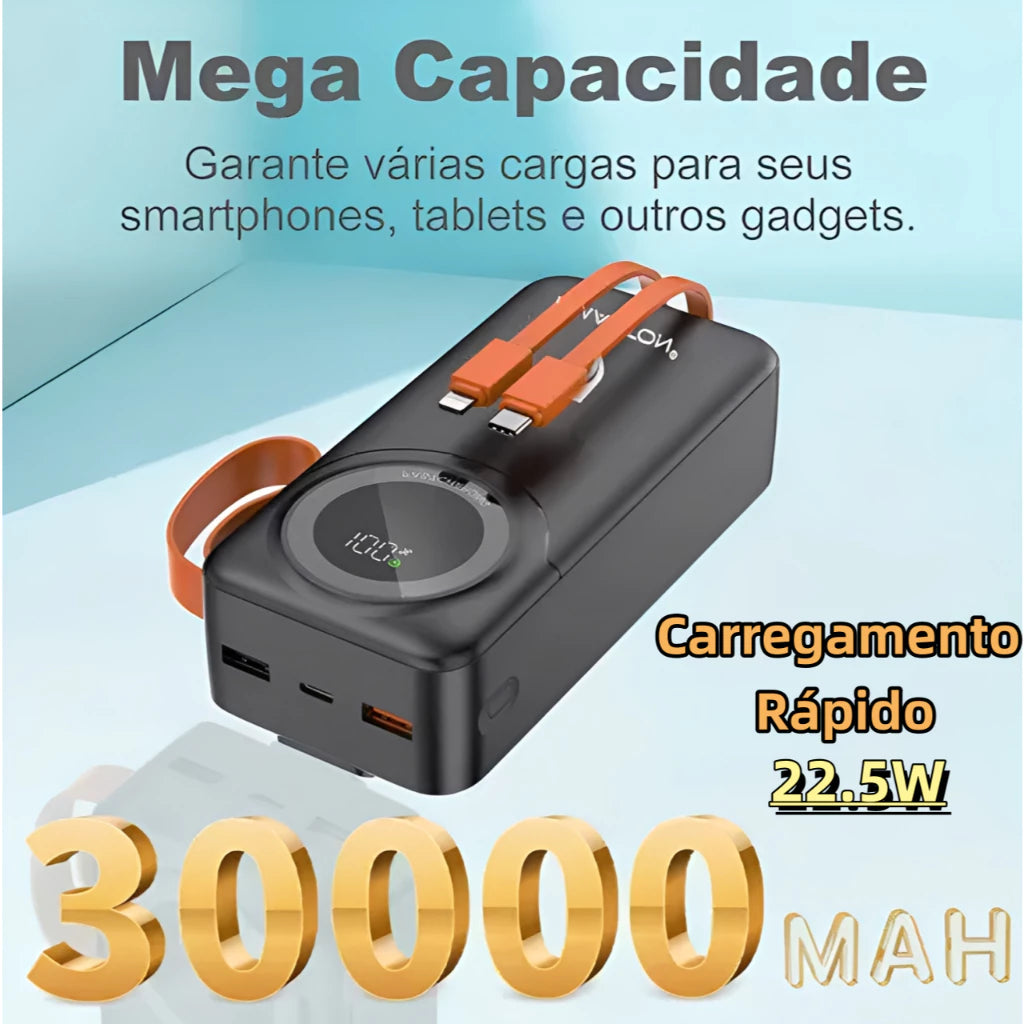 H'Maston YD66: Power Bank Rápido 30.000mAh LED - Eleadermall