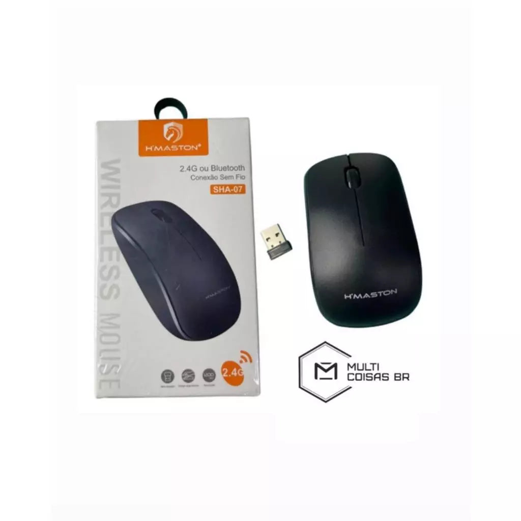 H'Maston SHA07 Mouse Óptico Sem Fio Ergonômico e Silencioso