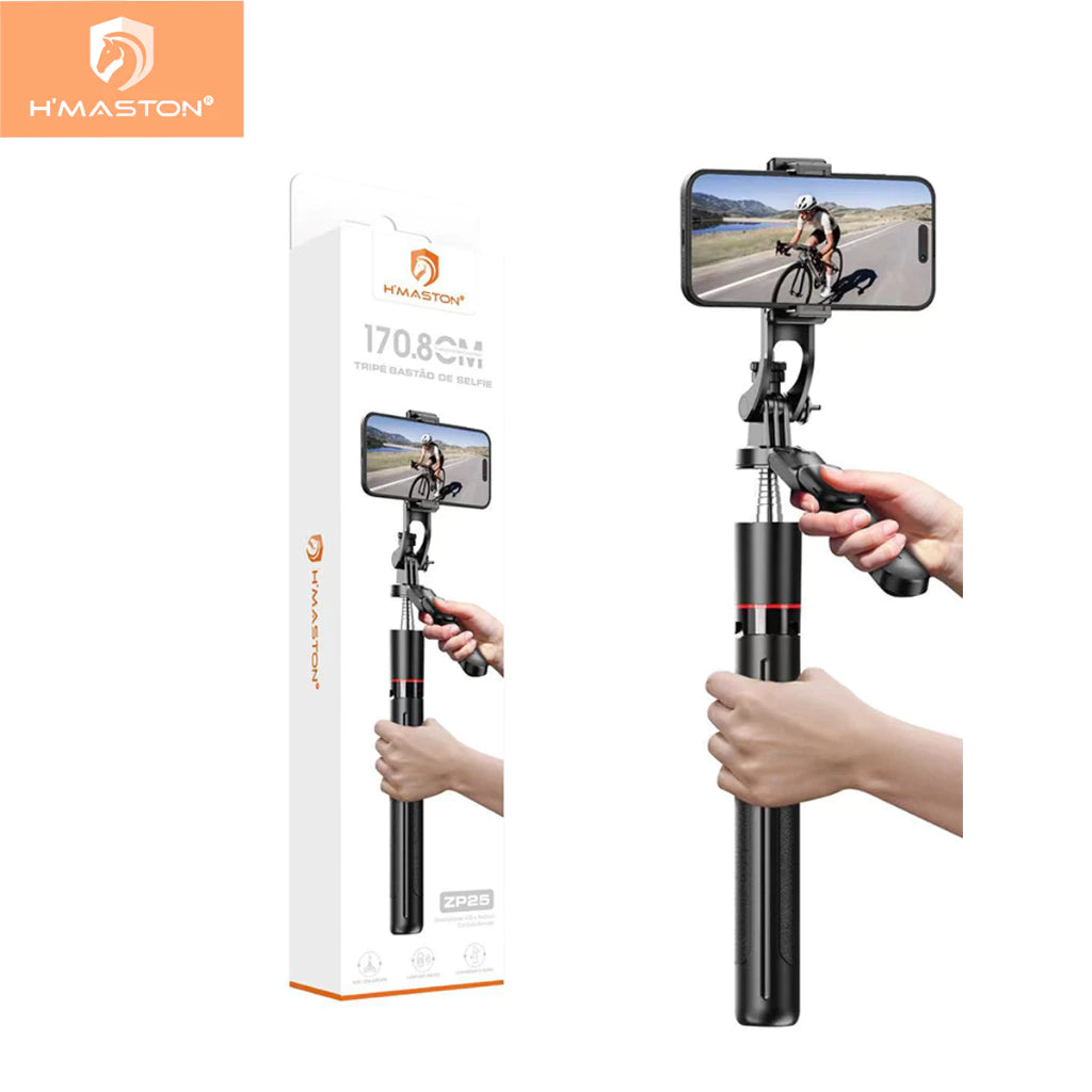 H'Maston ZP25 Tripé Bastão de Selfie Bluetooth 170.8cm 360°