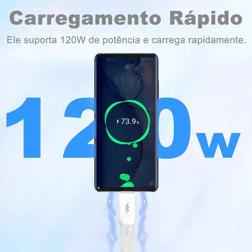 HMaston HB08 Cabo Tipo-C Rápido 120W Branco - Eleadermall