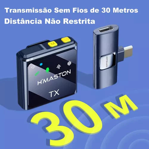 H'Maston MK11/12 – Microfones Tipo-C e Lightning para Celular - Eleadermall