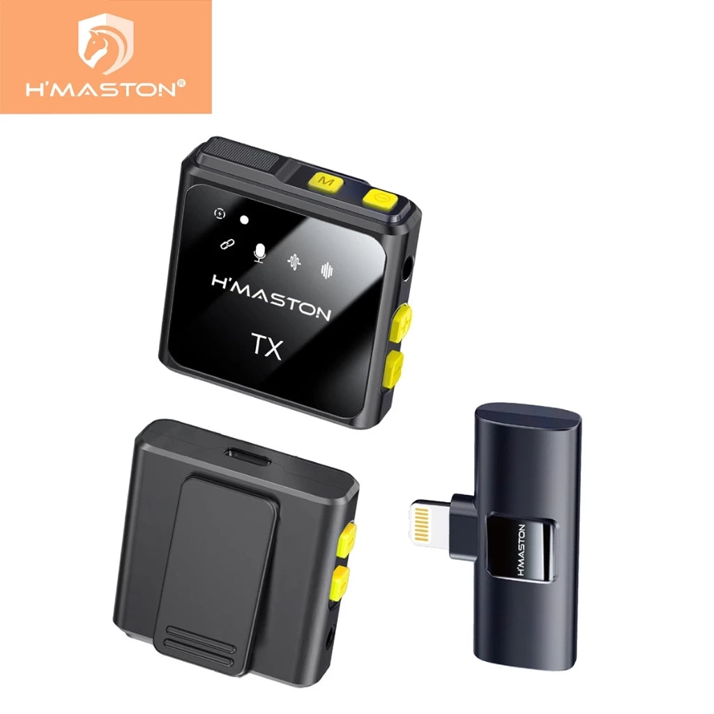 H'Maston MK11/12 – Microfones Tipo-C e Lightning para Celular - Eleadermall