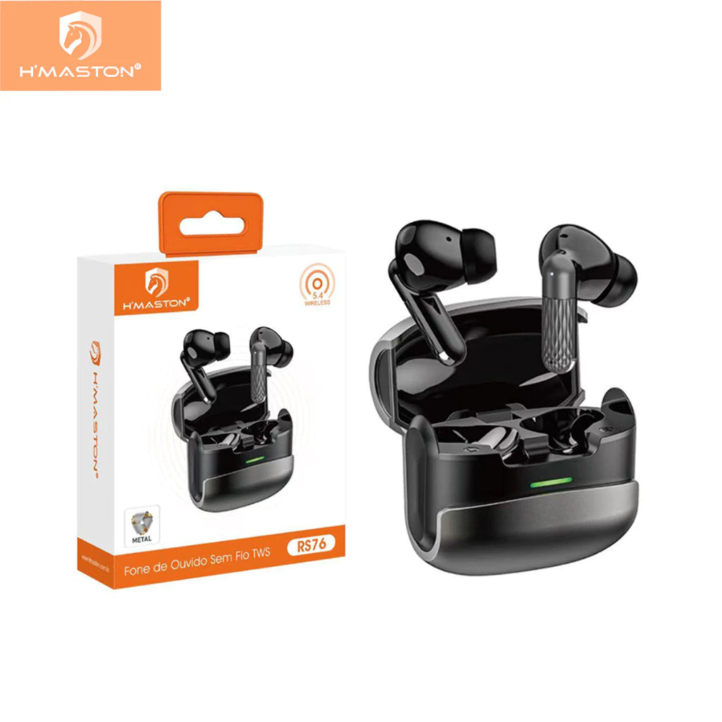 H'MASTON RS76 Fones de Ouvido Sem Fio Bluetooth Estilo Cyber