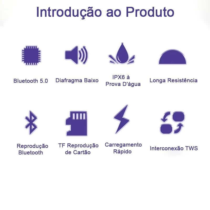 H'maston TN20 Caixa de Som Bluetooth TWS com Luz RGB IPX6