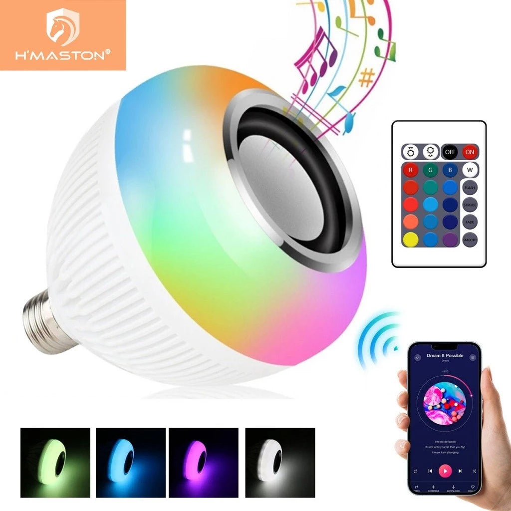H'Maston WJ-L2 Lâmpada LED Musical RGB com Controle Bluetooth