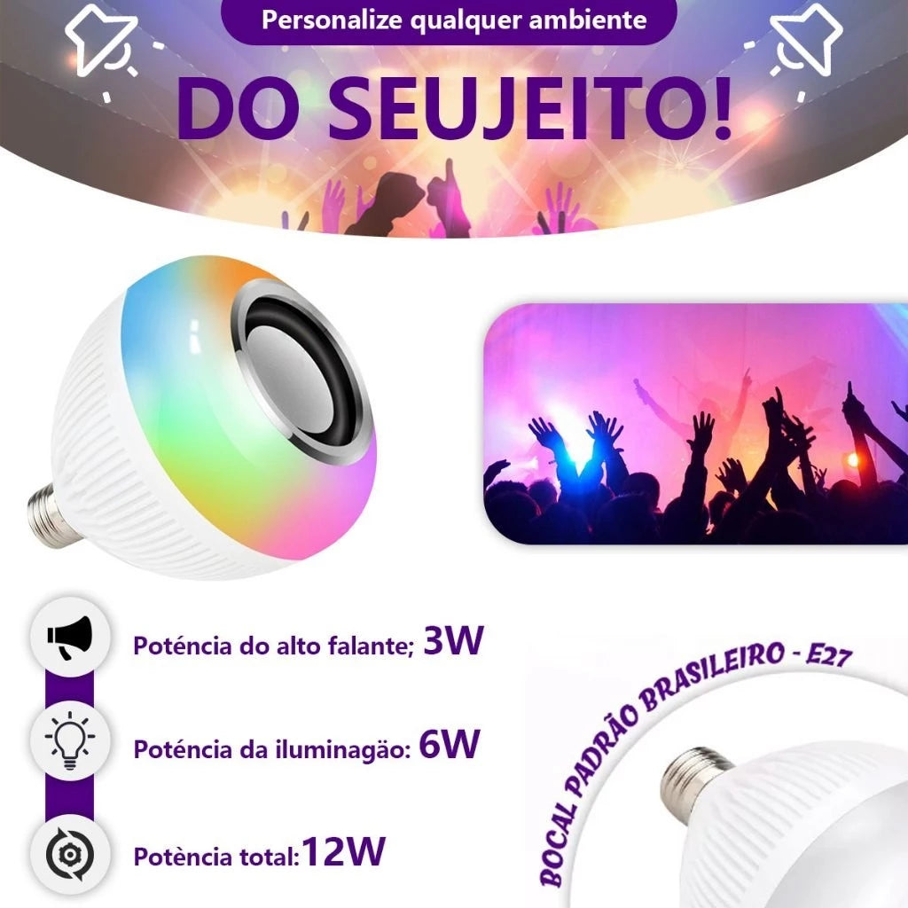 H'Maston WJ-L2 Lâmpada LED Musical RGB com Controle Bluetooth