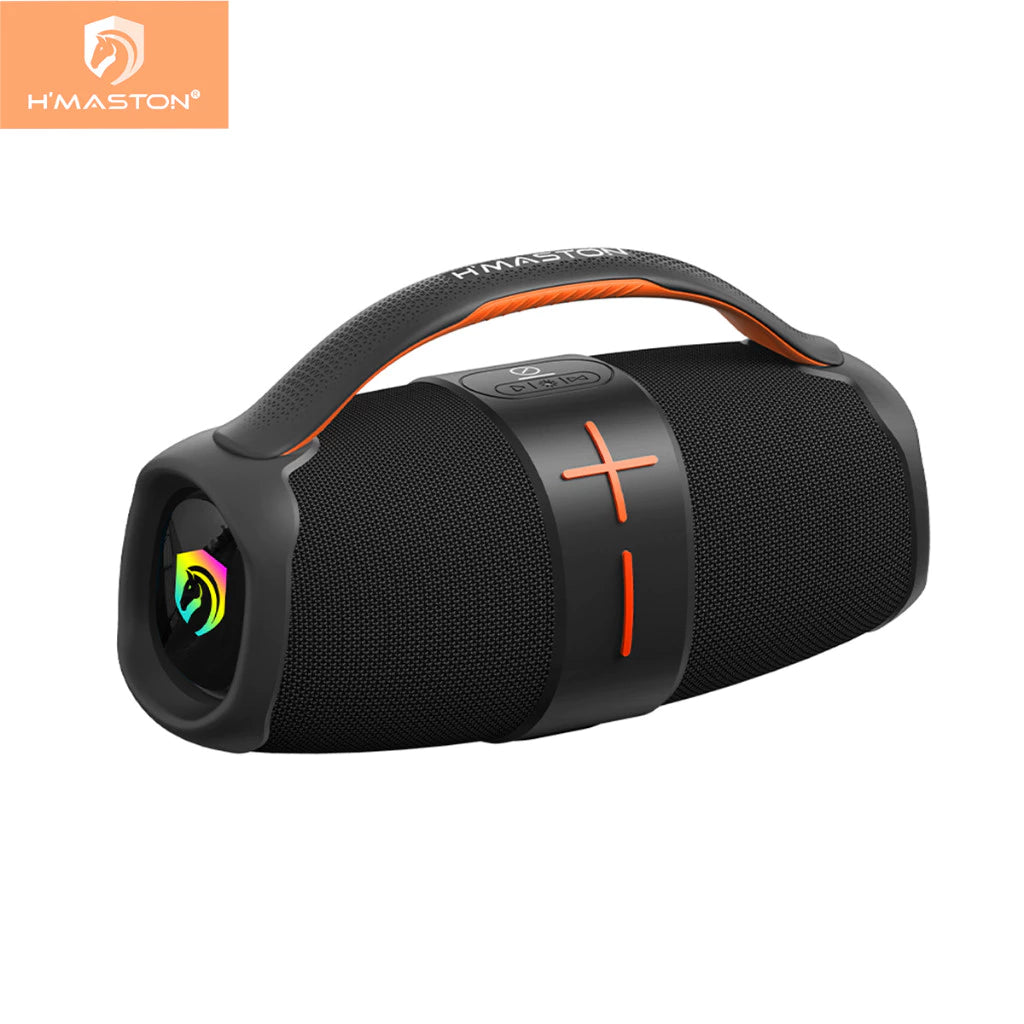 H'maston TN26 Caixa de Som Boombox Portátil Bluetooth com LED RGB