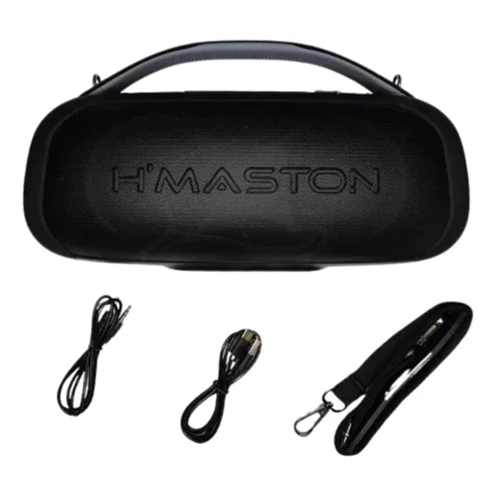H'Maston TN37 Caixa de Som Boombox Bluetooth IPX5 Áudio Premium e Portátil