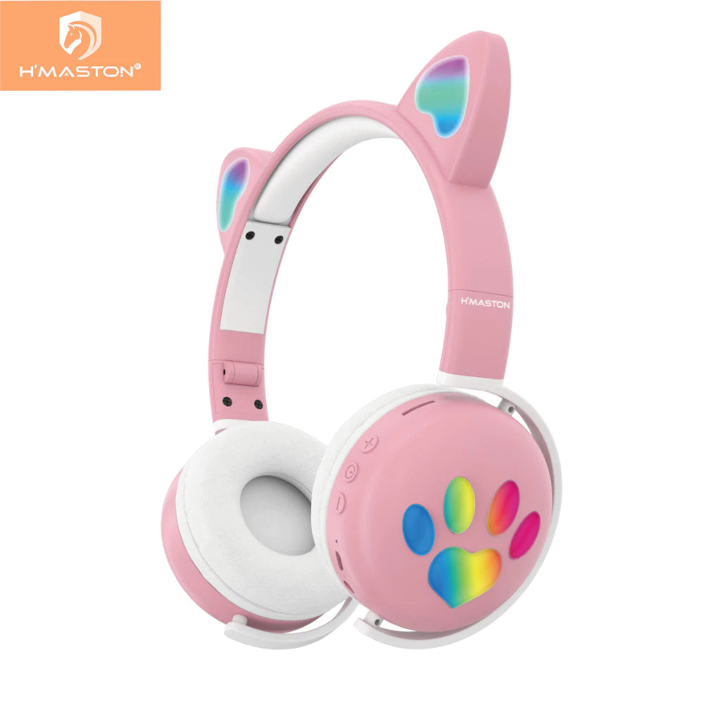 H'Maston EJ040 Fone de Ouvido Bluetooth Gatinha - Som e Estilo
