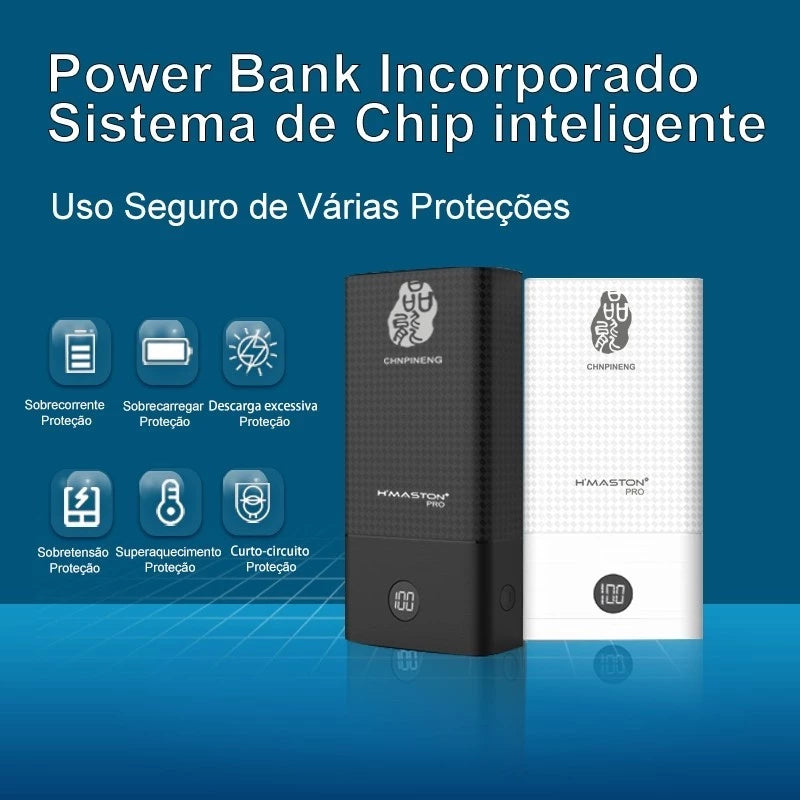 H'MASTON PN-899PD Power Bank 30000mAh Rápido com Visor LED