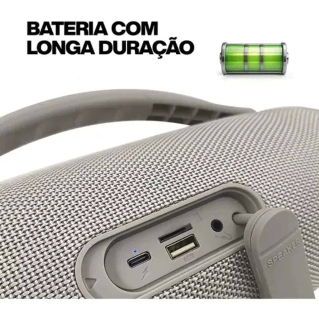 H'Maston TN37 Caixa de Som Boombox Bluetooth IPX5 Áudio Premium e Portátil