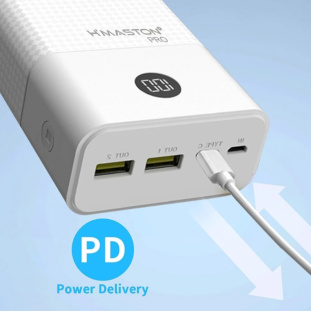 H'MASTON PN-899PD Power Bank 30000mAh Rápido com Visor LED