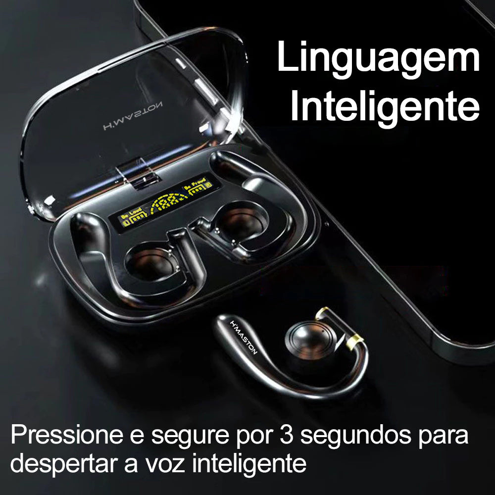 H'Maston RS49 Fone Sem Fio Bluetooth 5.3 Estéreo 3D com Gancho